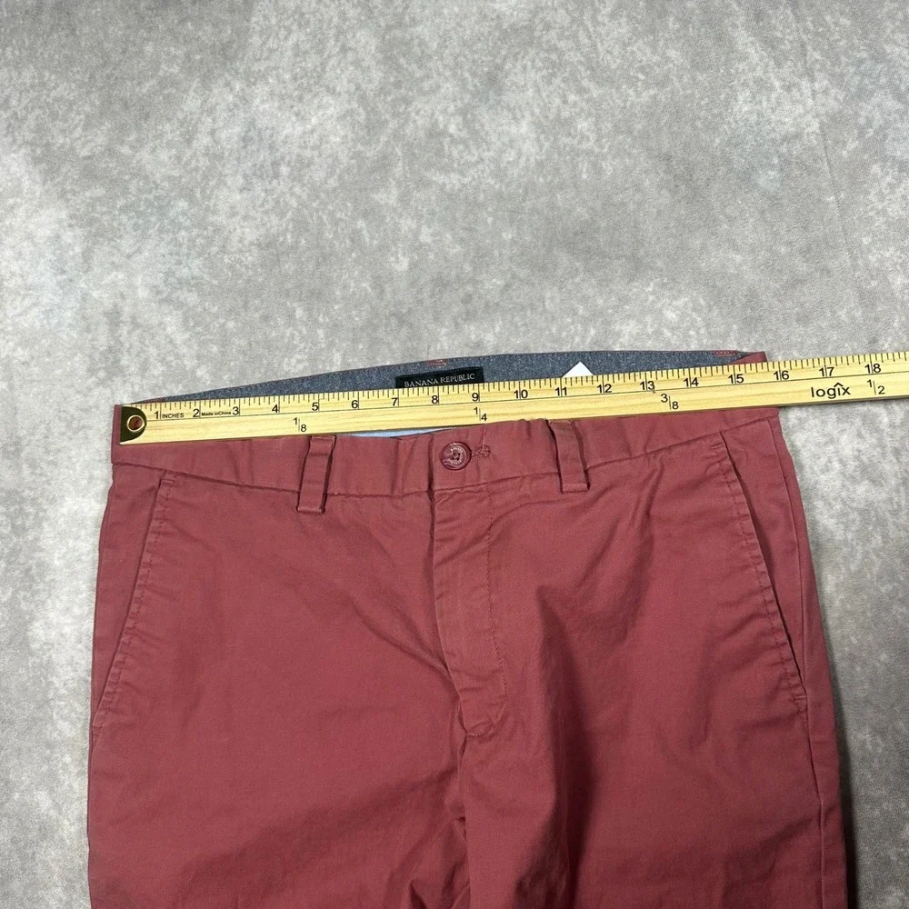 Banana Republic Aiden Slim Chino Pants 32x30 Light Burgundy Flat Front Casual